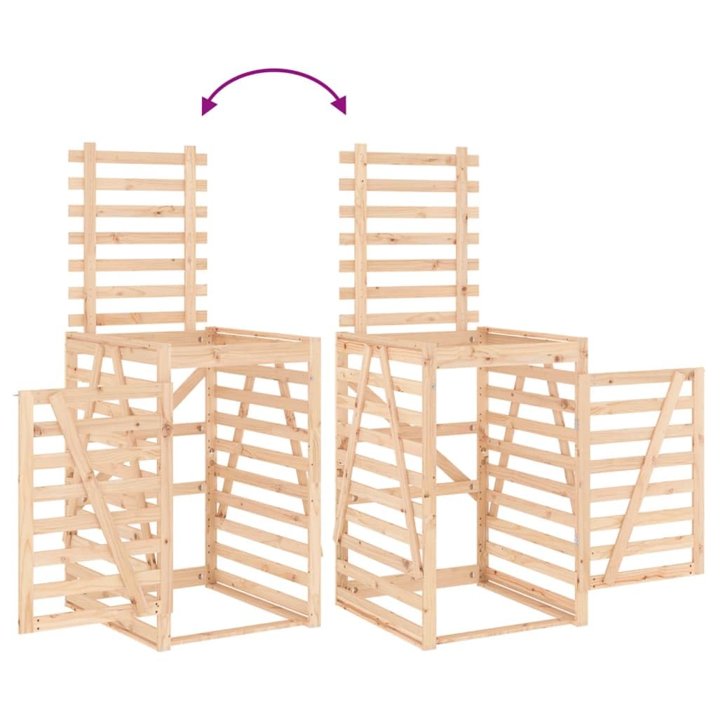 vidaXL Mülltonnenbox für 3 Tonnen Massivholz Kiefer