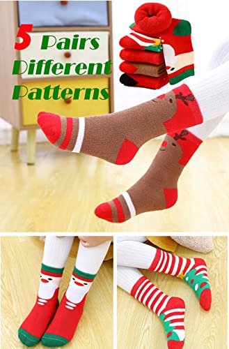 YXBQueen Kids Fuzzy Socks Children Christmas Socks Christmas Crew Socks Kids Christmas Socks Santa Claus for Boys Girls Xmas4