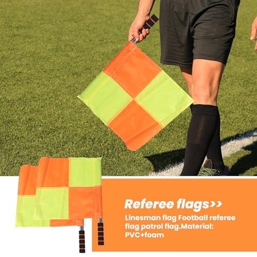 Kit árbitro de fútbol con banderas y pito miniatura 3