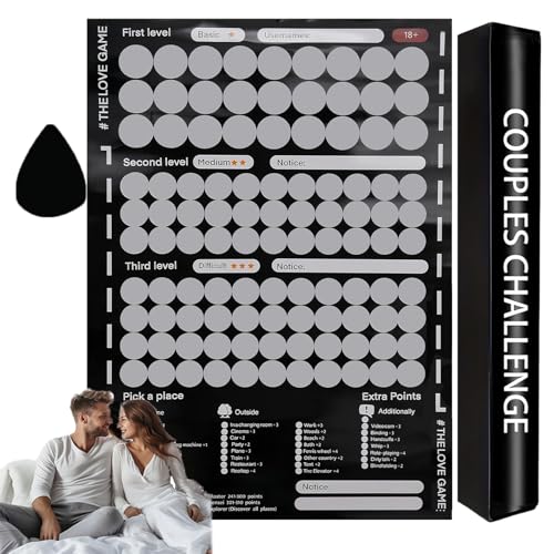 Twshiny The Love Game Rubbelspiel, 100 Positionen, Challenge Dates, Rubbelposter, romantisches Paare, Nachtspiel, Paare, Valentinstagsgeschenk, Wandposter, Geschenk für Sie und sie