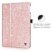Case for iPad 9.7 2018/2017,iPad Air 2,DUEDUE Glitter Bling PU Leather Folio Stand Smart Cover Stylus Holder with Auto Sleep/Wake Full Protective Cases for iPad 6th/5th Gen 9.7 Inch Tablet, Rose Gold