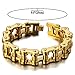 COOLSTEELANDBEYOND Exquisite Mens Gold Bike Chain Bracelet of Stainless Steel High Polished