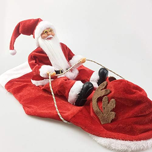 JK Running Santa Christmas Dog Costumes, Santa Claus Riding on Pet Suit Dressing up Clothing for Small Large Dogs Cats Clothes Pet Outfit