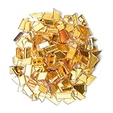 ZWCT Gold Mixed Irregular Mosaic Glass Mosaic Tiles Pieces, 300g Mosaic DIY Set Adult Mosaic Set, Mosaic Craft Supplies Mosaic Making Supplies