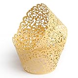 Cupcake Wrappers Paper Cupcake Liners for Birthday Wedding Halloween Thanks Giving Party Decoration gold Pack Of 25