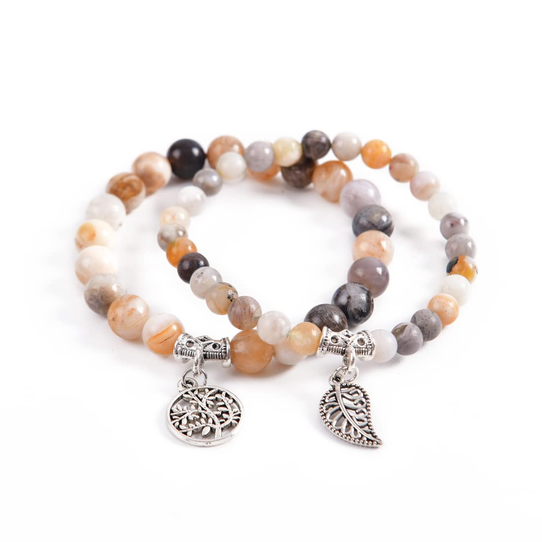 YGLINE Tree of Life Yoga Healing Stone Bracelets,Multilayer Lotus Chakra Stone Reiki Bracelet Sets,Anxiety Crystal Natural Stone,for Women Stress Relief