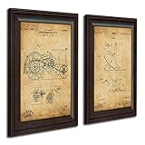 Farm and Tractor Patent Prints - Framed Behind Glass 14x17 (John Deere Set)