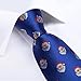 DiBanGu Mens Royal Blue Santa Claus Christmas Tie Set Fashion Silk Necktie Pocket Square Cufflinks Set for Festival Christmas Holiday