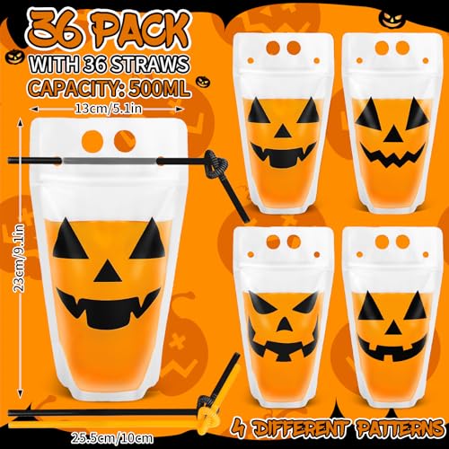Set de 36 Bolsas para Bebidas Halloween con Popotes miniatura 2