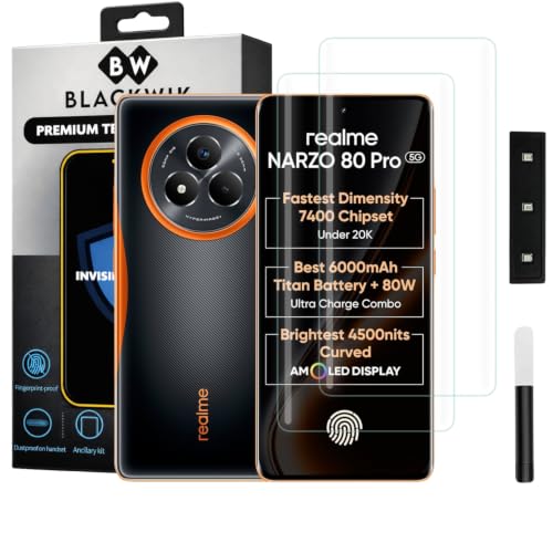 Image of Blackwik UV Curved Tempered Glass for Realme Narzo 80 Pro 5G | 2-Pack