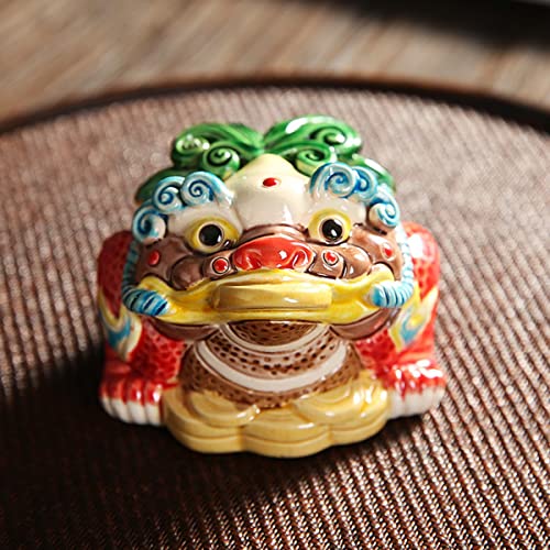Ceramic Frog Statue Feng Shui Decor Money Toad Good Luck Charms Frog Gifts Decor For Housewarming Congratulatory, Attract Wealth And Good Luck Shelves Home Decor Gifts #TOP3