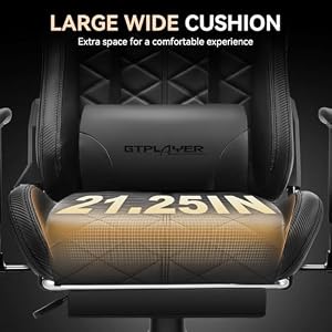 GTPLAYER Gaming Chair, Computer Chair with Bluetooth Speakers, High Back Ergonomic Office Chair Desk Chair with Lumbar Support, Height Adjustable Game Chair with Footrest 330LBS, Black GTPLAYER Gaming Chair Computer Chair with Bluetooth Speakers High Back Ergonomic Office Chair Desk Chair with Lumbar Support Height Adjustable Game Chair with Footrest 330LBS Black