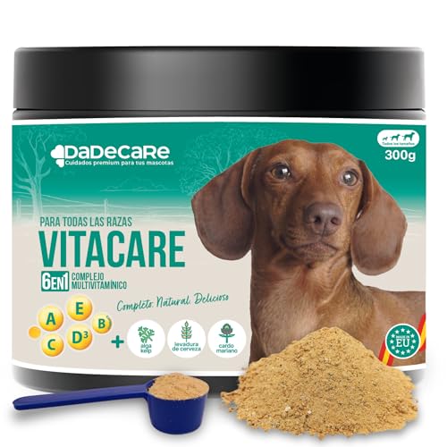 Vitacare – Suplemento multivitamínico 300g en Polvo para Perros y Gatos | Vitaminas Naturales con Alga Kelp, levadura de Cerveza, Cardo Mariano, Complejo B, A, C, D3 y E | Refuerzo inmune y energía