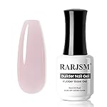 RARJSM Rubber Base Coat Gel Polish Nude Gray Mauve Pink Skin Tone Rubberbase Gelpolish for Nails Natural Color French Manicure Brush on Extend Soak Off Curing Requires 15ml Salon Home DIY Use
