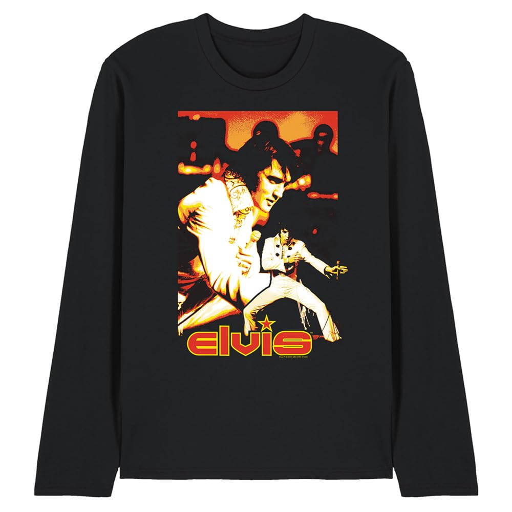 Elvis Presley Men's Showman Long Sleeve T-Shirt Black - XXL