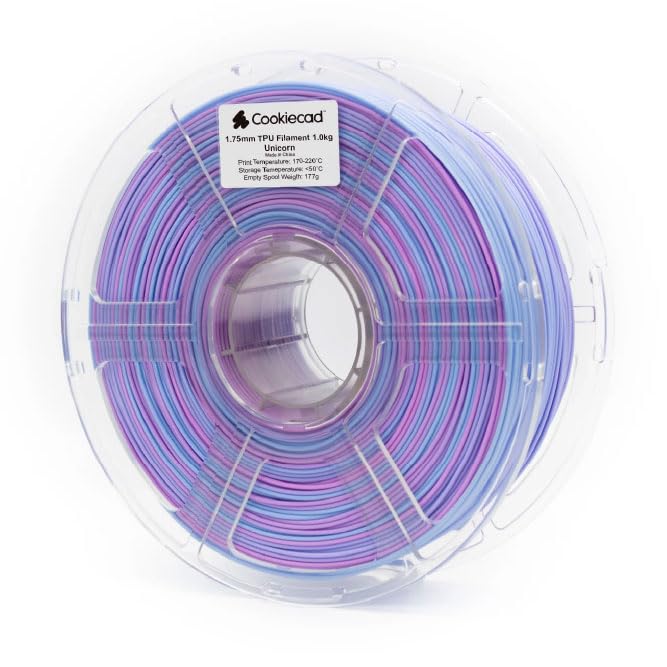 Cookiecad TPU Filament Rainbow Gradient, Unicorn, 1.75mm 1kg