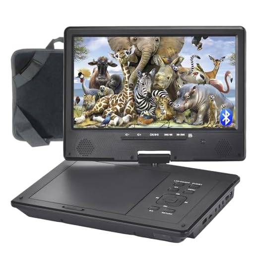 YOOHOO Lecteur DVD Portable Bluetooth 12,5" avec écran pivotant de 10,5" pour Voiture pour Enfants, la Batterie Rechargeable, Gratuit dans Toutes Les régions, Lecture directe Tous Les formats MKV/MP4
