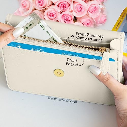 Image of NEORAH Women's Crossbody Sling Bag EMMA + Envelope Flap +Magnetic Closure + Zippered Compartment + ATM Card Holder 6 Slots |Vegan LEATHER Side Bag clutch |Compact and lightweight Sling Bag