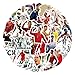 50PCS Football Player Cristiano Ronaldo Water Bottle Stickers for Kids, Vinyl Waterproof Aesthetic Laptop Sticker Pack Classroom Prizes Skateboard for Kids Teens Girls Students (RED)