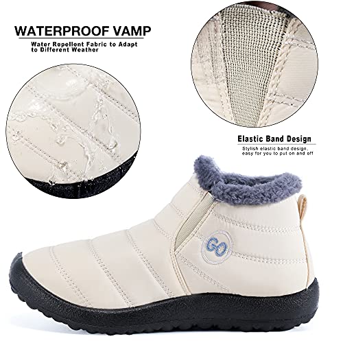 Harence Snow Boots For Women Winter Shoes Fur Lined Warm Ankle Boots Slip On Waterproof Outdoor Booties Comfortable Womens Shoes #TOP3