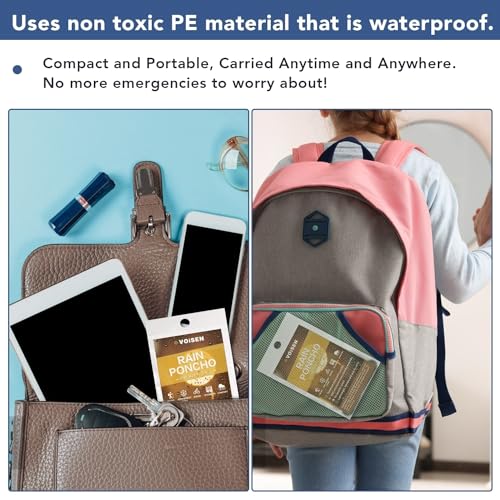 VOISEN Rain Ponchos for Adults,Ponchos Family Pack,16 Pack Ponchos Adult,Emergency Disposable Rain Ponchos,Clear4