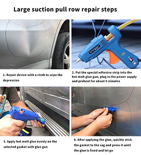 U/D Dent Repair Kit - 2 In 1 Dent Puller Paintless Dent Repair With T-Bar Dent Removal Kit(Long And Short Type),22 Glue Puller,2 Stainless Steel Grooves,2 Short Puller Lines And 2 Long Puller Lines #TOP2