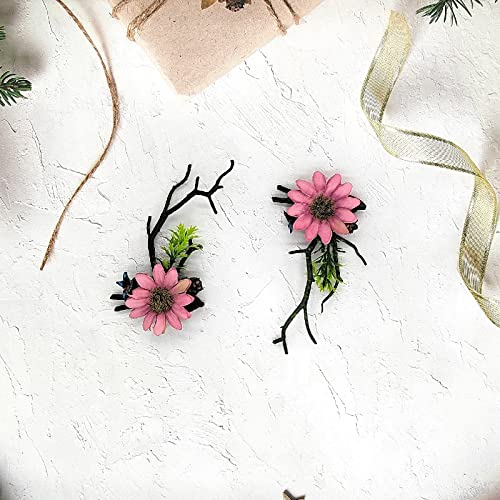 Antler Hair Clips Christmas Reindeer Deer Horn Hairpin, Antler Ear Hair Barrettes Alligator Clips Xmas Hair Accessories For Girls Toddlers Kids, 2 Pieces #TOP2