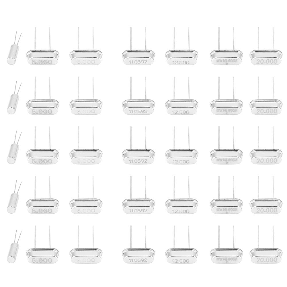 Respicefinem 35PCS 7 7 Values Crystal Oscillator Kit 32.768K 6M 8M 11.0592M 12M 16M 20M