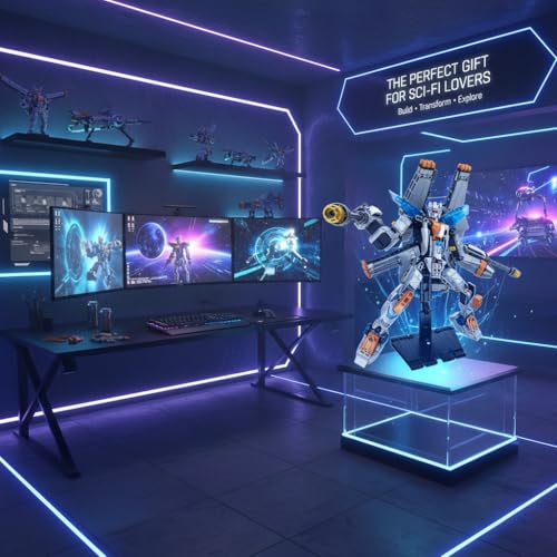 Image of SKY LINE OCEAN 2-in-1 Space Plane Building Block Set (Model 9315), 692+ PCS Transforming Aircraft & Spacecraft Kit, STEM Construction Toy Gift for Kids & Teens | 5 Year Structural Warranty