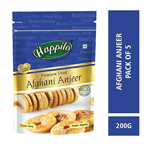 Image of Happilo Premium Dried Afghani Anjeer (Figs) 200 g Each (Pack of 10) | Dried Figs Ajnir | Rich source of Fibre Calcium & Iron | Low in calories and Fat Free