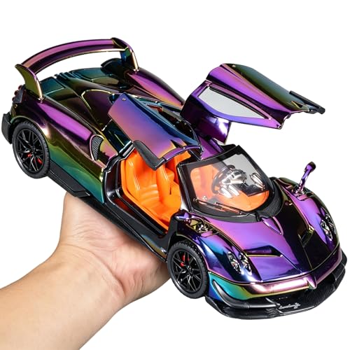Modelo de auto a escala 1:24 metal con luces y sonido miniatura 5