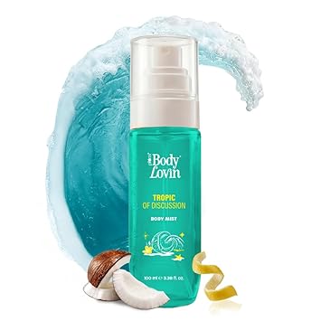 Plum BodyLovin’ Tropic Of Discussion Body Mist | Tropical Breeze Meets Creamy Coconut | Long-Lasting | Fresh Tropical Fragrance | With Notes Of Ozonic, Coconut & Gardenia |100 ml