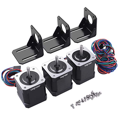 Stepper Motor, Longruner Nema 17 Bipolar 42mm 37oz.in(26Ncm) 12V 0.4A Lead 3D Printer Hobby CNC (3 packs)
