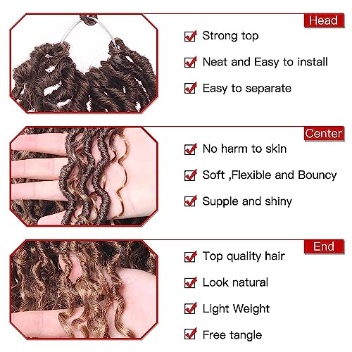 Xtrend 8 Packs Ombre Goddess Faux Locs Crochet Hair 14Stands/Pack 10 Inch Bohemian Locs Crochet Hair River Faux Locs Synthetic Braids Hair Extensions T27# - Image 3