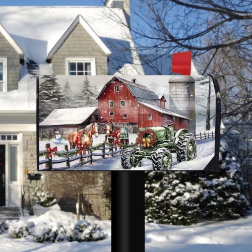 Image of Briarwood Lane Mailbox Cover - Standard Size - Christmas on the Farm for Christmas Mailbox Cover