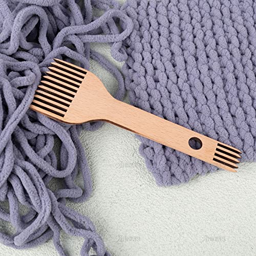 Auear, Wooden Weaving Loom Comb, Double-Ended Weaving Loom Comb Handcraft Tapestry Rug Diy Braided Tools For Diy Handcrafts Woven Making Crafts #TOP4