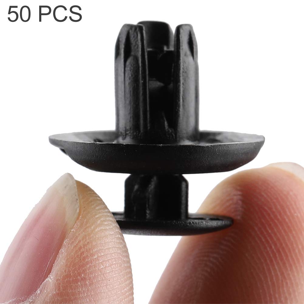 KIMISS 100pcs Rivetti in Plastica Auto, Rivetti in Plastica 6 Mm Diametro Foro Di Fissaggio Paraurti Parafango Perno Di Spinta Clip Ap (100 pz, plastica