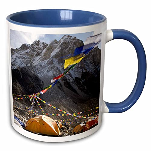 3dRose Nepal, Mt Everest, Base camp tents on Khumbu Glacier...