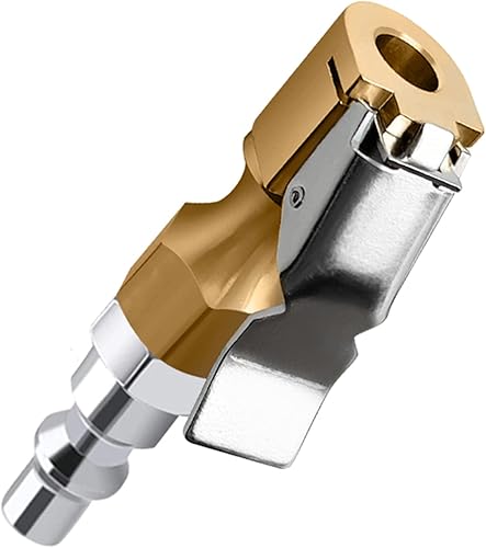 Miniatura 5 de Sets 14 inch NPT Brass Air Chuck Closed Flow Car Tire Chucks Heavy Duty Quick Lock on Tire Inflator Chuck with Clip Car Tool Nozzle Caps 2Sets Air