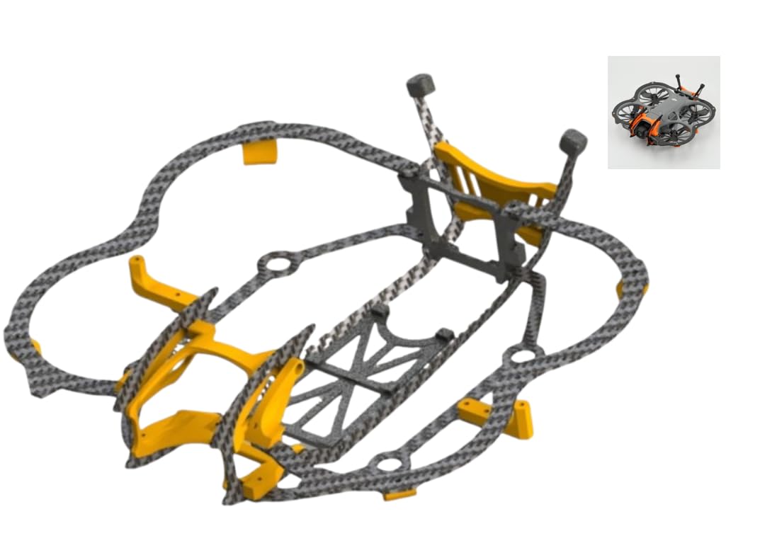 Neo 2 Drone Protection Accessories Kit for DJI Neo 2 – Propeller Guards, Gimbal Bumper, Tail Wing, and Landing Gear (Carbon Fiber) (Orange)