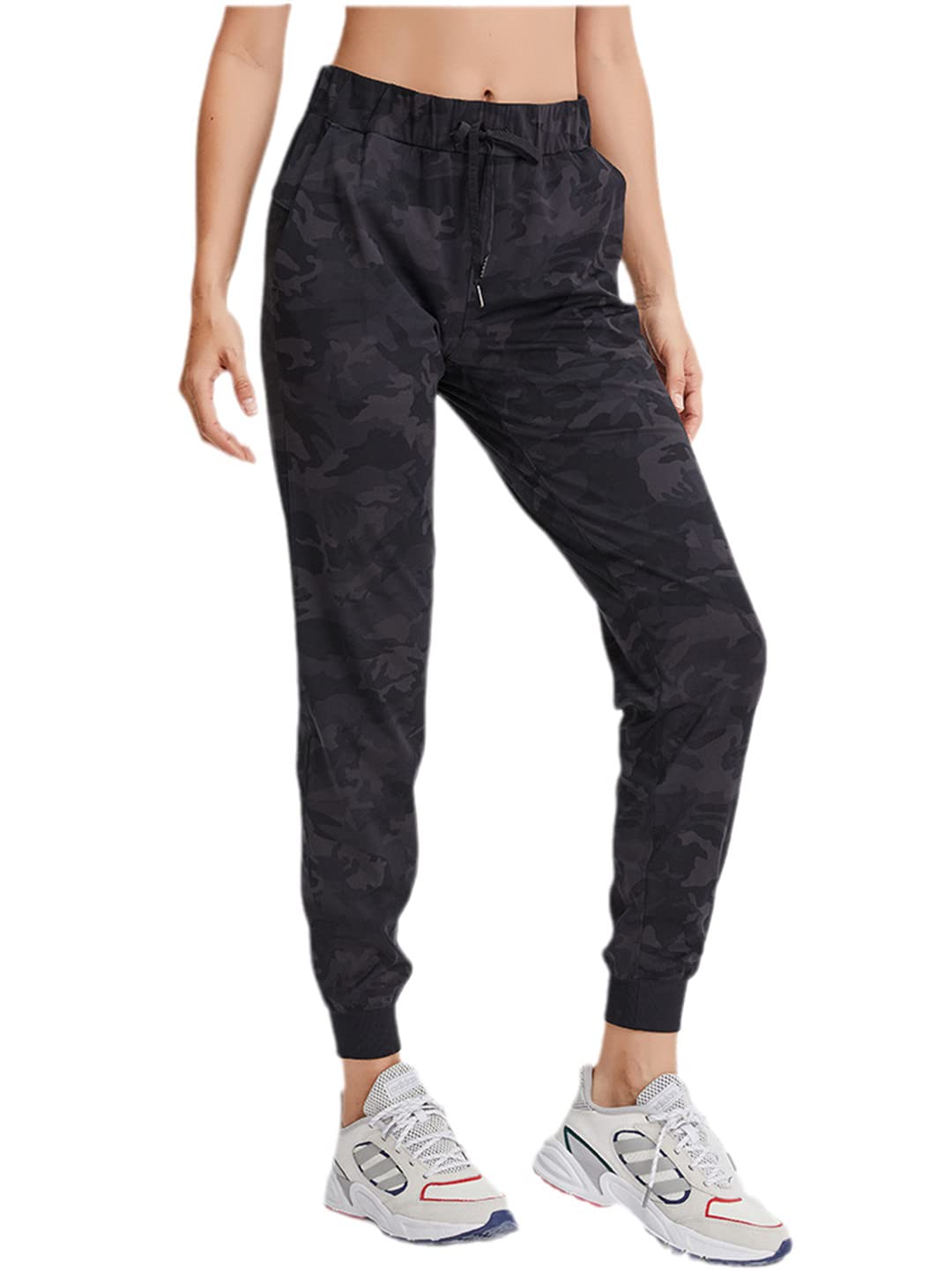 Dninmim Damen Yoga Gym Sport Atmungsaktive Nahtlose Leggings Jog Workout Hohe Taille Strumpfhose, Schwarz Camo1, M