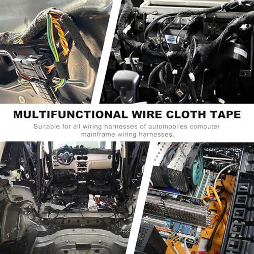 Image of DXNQ 2 PCS Wire Harness Cloth Tape, 19mmx15m Velvet Wear-Resistant Protective Electric Tape, Strong Adhesive Cloth Tape for Vehicle Electrical Engine Noise Dampening Insulation