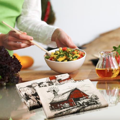 Geyoga6piecesfarmbarnkitchentowelscowdishtowelsfarmhouseanimalteawashclothforspringsummerkitchenbathroomhomedecor16x24inchvintagered  Urban Country Home Decor Geyoga 6 pieces farm barn kitchen towels cow dish towels farmhouse animal tea washcloth for spring summer kitchen bathroom home decor16 x 24 inch vintage red  urban country home decor