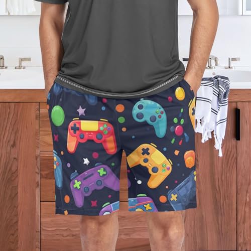 Games Console Pajama Shorts for Men, Men's Pajama Bottoms, Lounge Sleepwear for Dad's Gift2