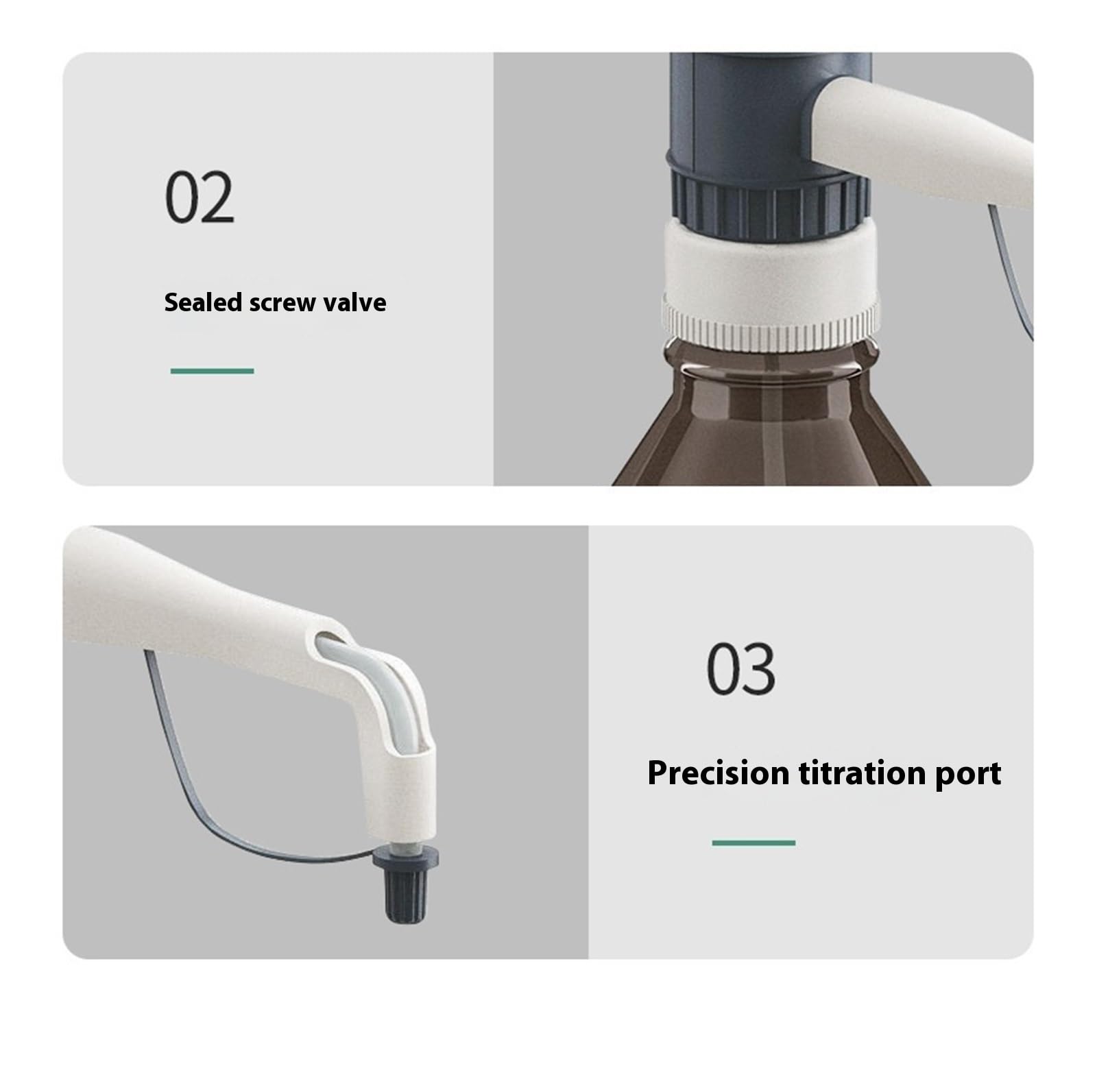 Pipeta, Dispensador de líquido for adición cuantitativa de laboratorio, pipeta ajustable, dispensador de botellas de 0,5 a 50 ml(5-30ml)