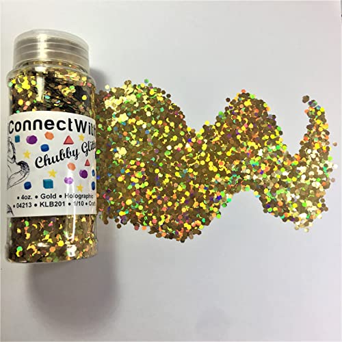 Iconnectwith Glitter – Gold, Chubby Holographic Glitter; Multi-Use For Crafts, Decorations, Nail Art, Makeup, Tumblers, Resin Art, And Diy Projects #TOP3
