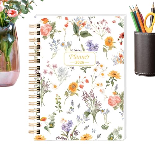 2026 Planner Weekly and Monthly - Calendar Organizer for Productivity | Hardcover Spiral Binding with Tabbed Layout, Goal Tracki