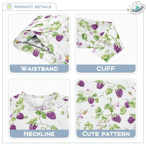 JUNZAN Funny Loganberry Fruit White Kids Girls Hoodie Sweatshirt Crewneck Kids Hoodies Boys Party 4T3