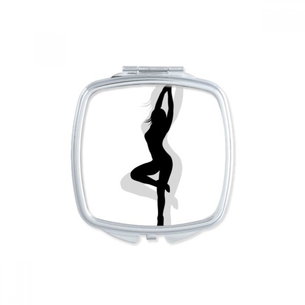 Miroir de maquillage cadeau mignon avec silhouette de femme qui danse