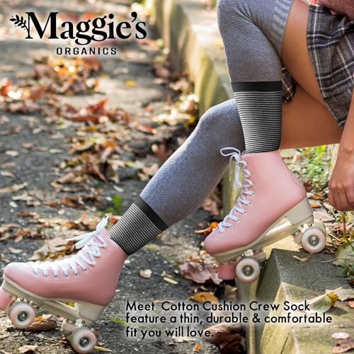 Maggie's Organic Natural Cotton Stripe Cushion Crew Socks2